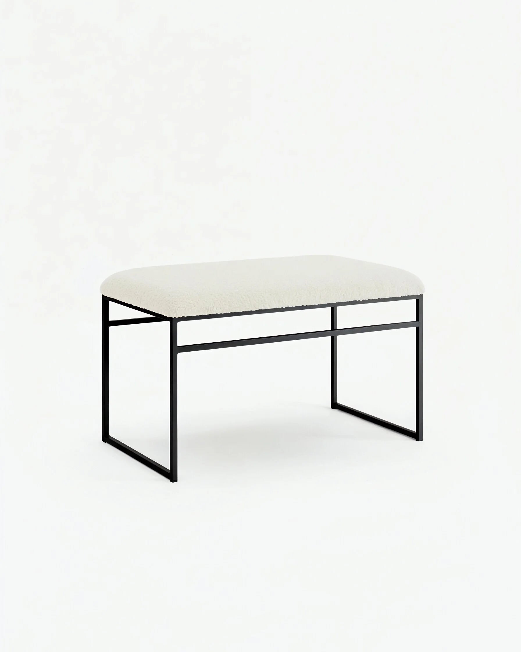 Wilma Bench - Black - Ivory bouclé